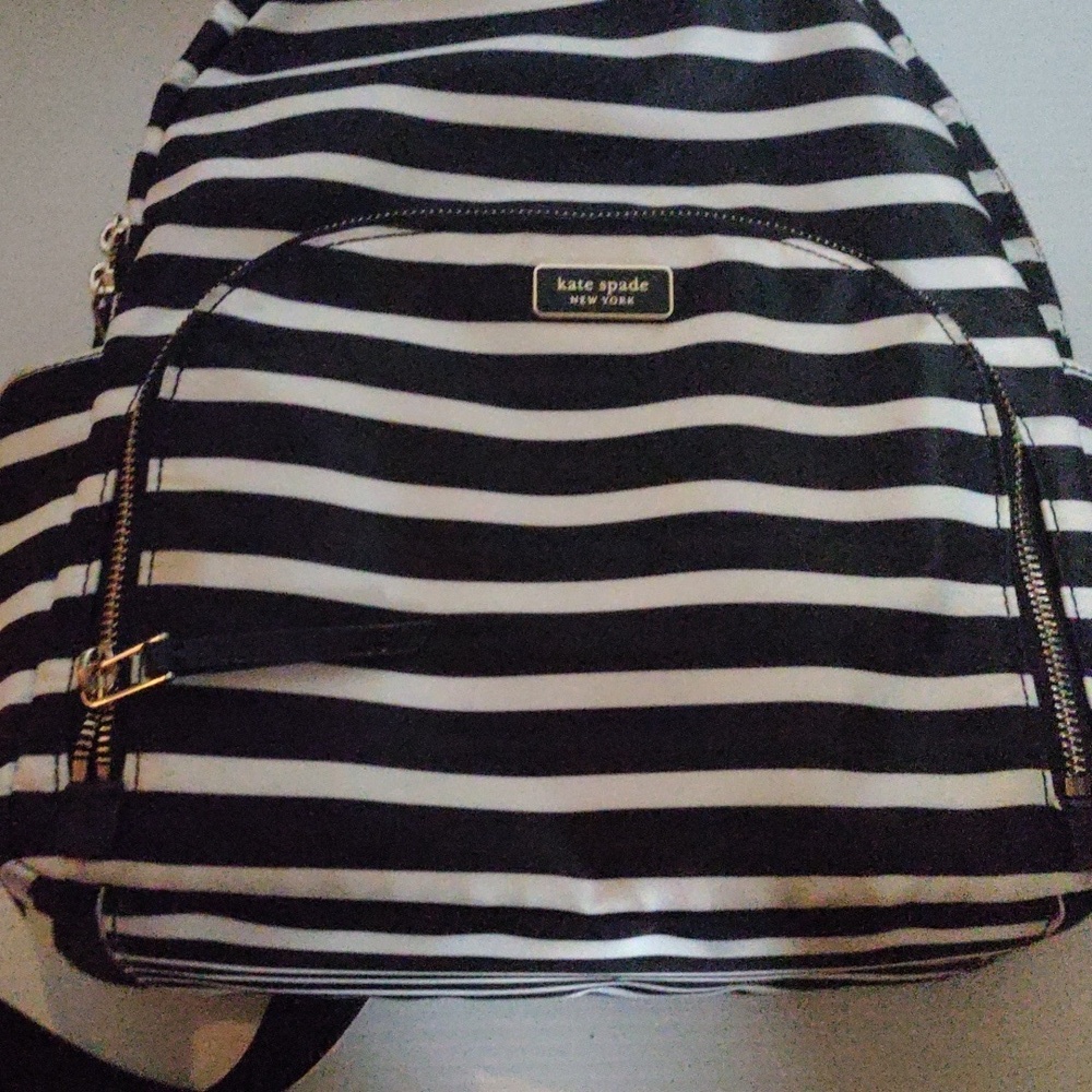 Kate Spade Black & White Backpack large - Picture 7 of 16